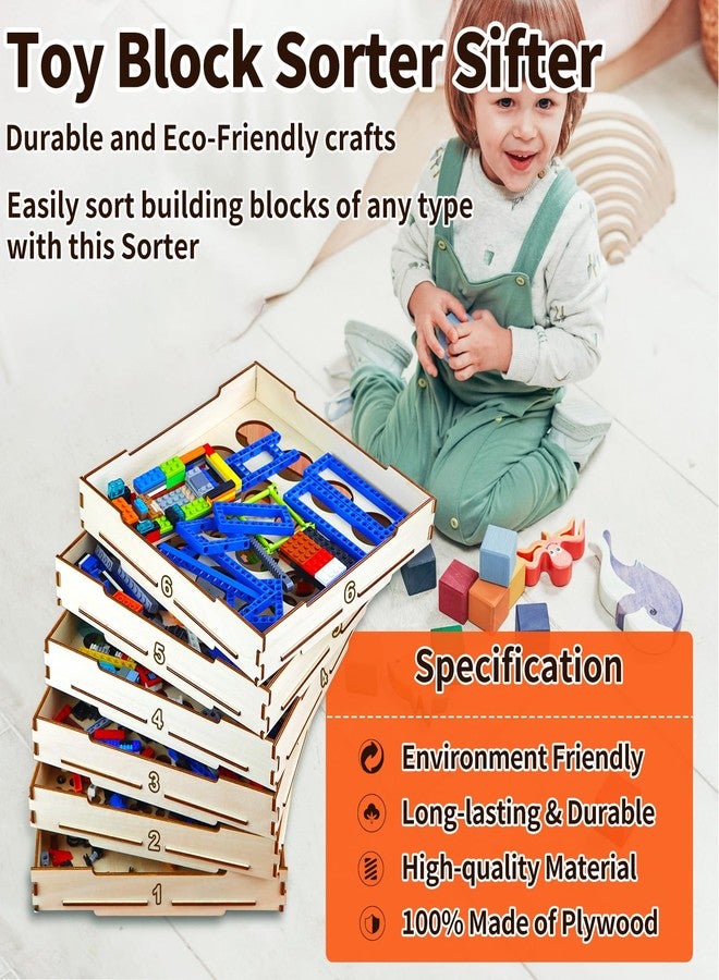 WSBXBB 6 Tray Sorter Sifter Box Used for Lego, Storage Sorter Brick Box for Lego Blocks, Gift for LegoLover, Gift for Teens and Adults, 5 Different Size Sorter Perfect for LegoBlocks - Image 4